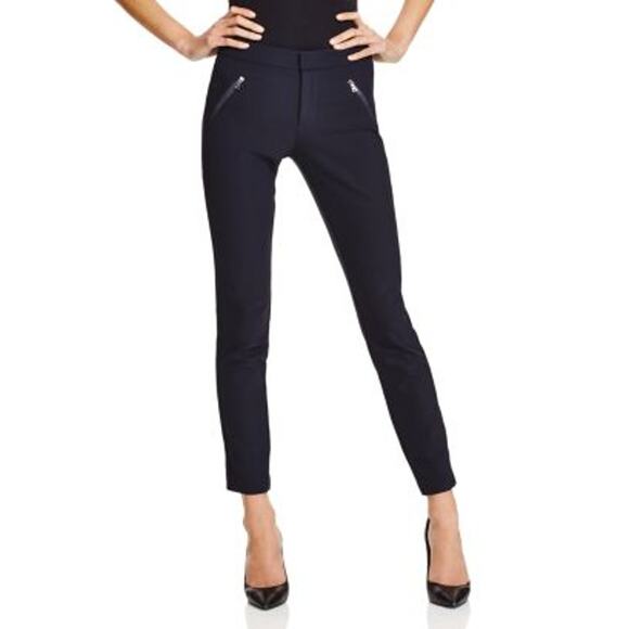 Rebecca Taylor Pants - Rebecca Taylor Women's Black Ankle Ava Straight-Leg Pants Zip Pockets Size 2